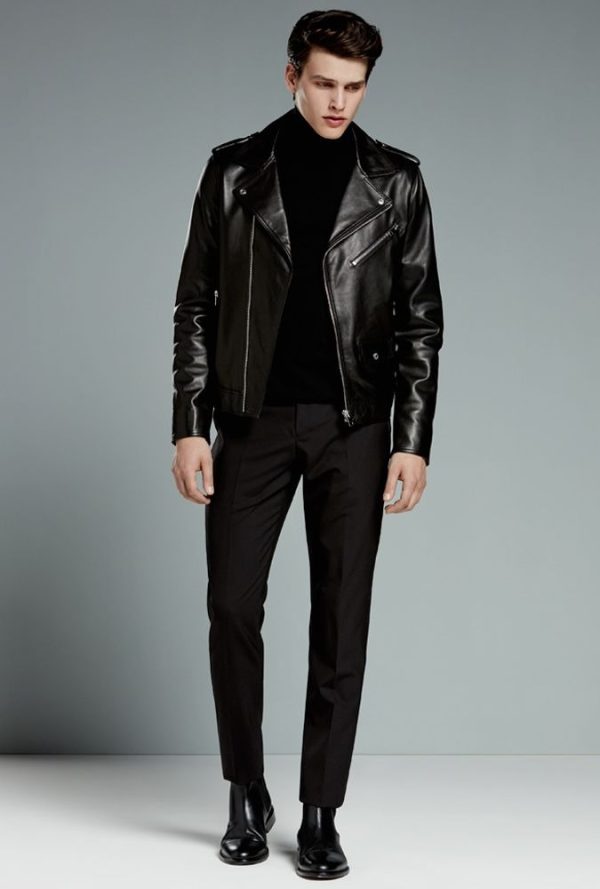 Men’s Premium Black Leather Biker Jacket – Sleek Modern Fit - Image 2