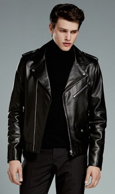 Smart casual leather jacket for men