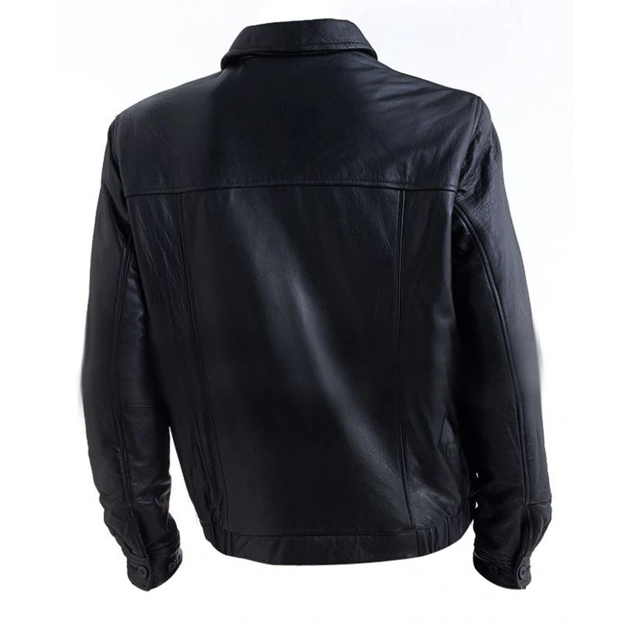 Shirt Collar Bomber Jacket – Back View Back view of men's Shirt Collar Bomber Jacket
