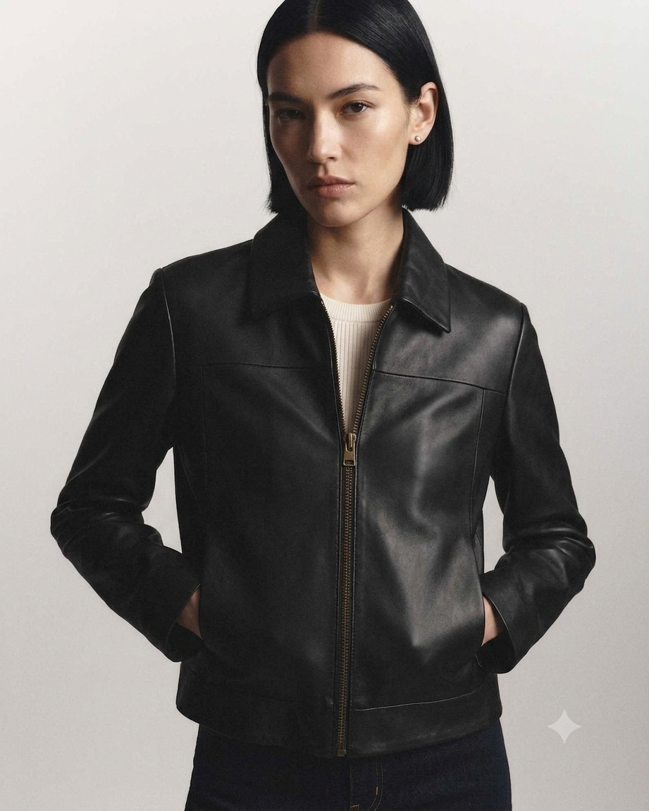 Women's Cropped Leather Jacket - Lifestyle Sho women's cropped leather jacket outfit