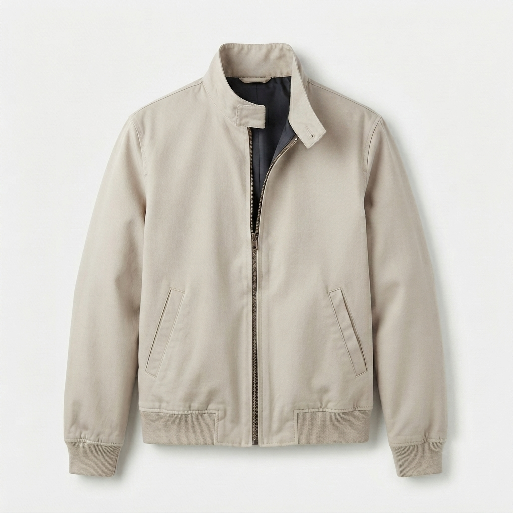 Grey cotton jacket for men, front view