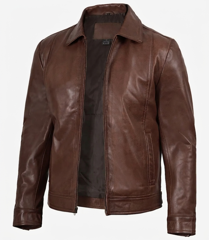 cognac leather jacket