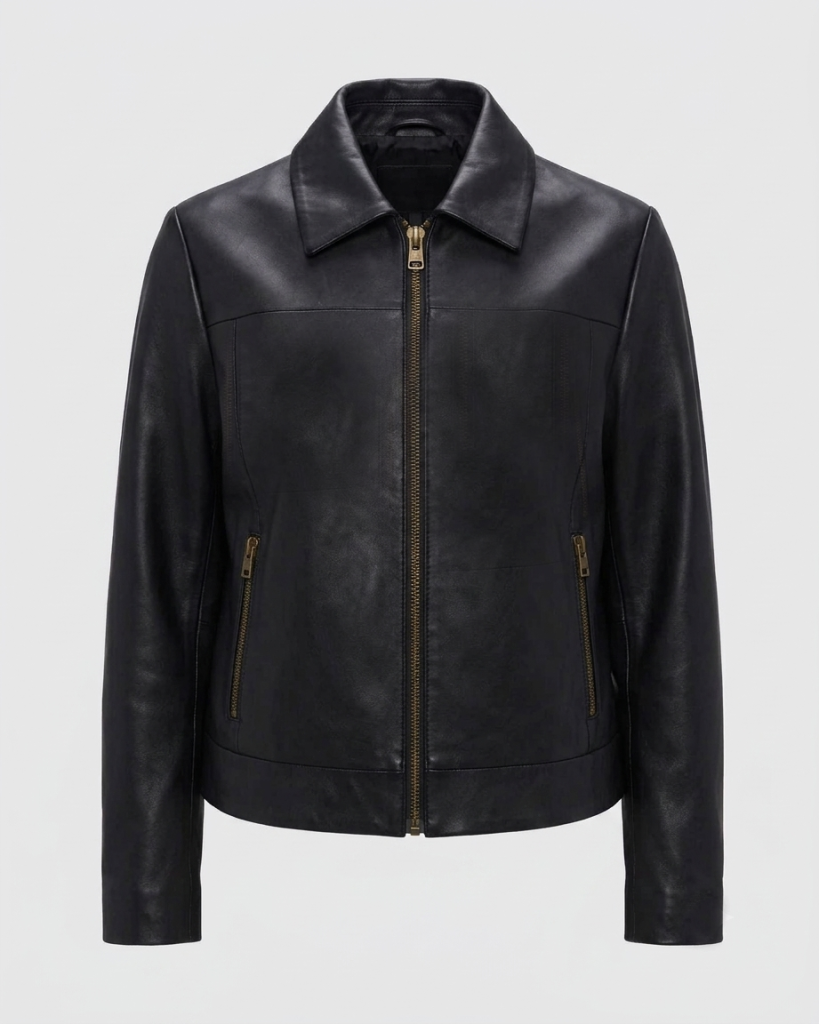 women's cropped leather jacket