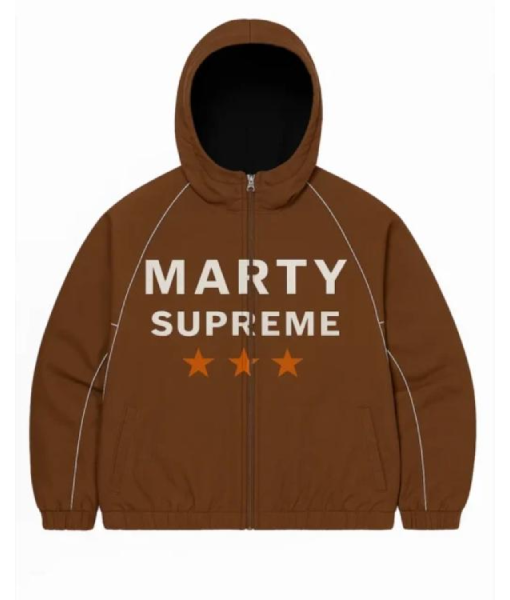 : Men's Marty Supreme Brown Leather Jacket Front View