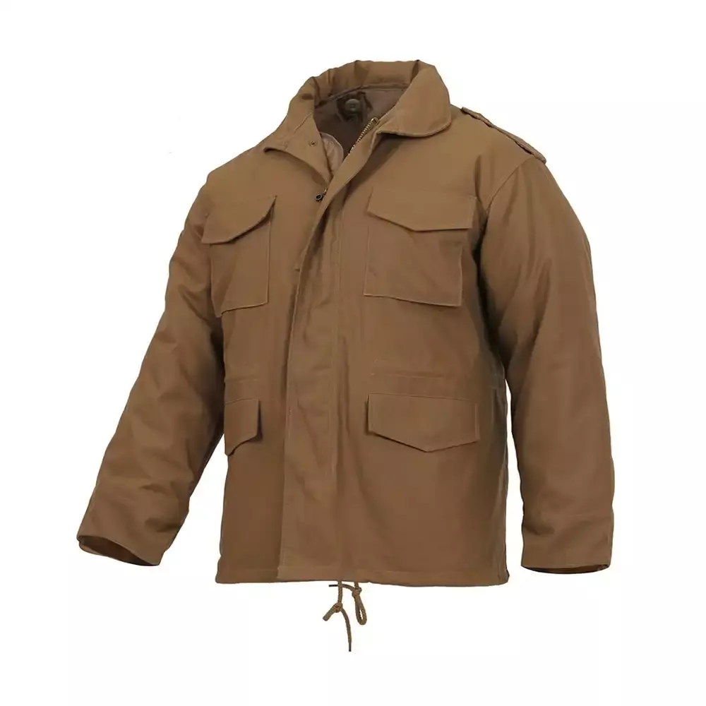 Men's Brown Military Field Jacket Front View