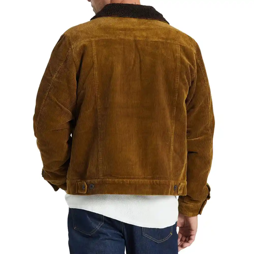 : Mens Sherpa Trucker Jacket Back Men's Sherpa Trucker Jacket Back View