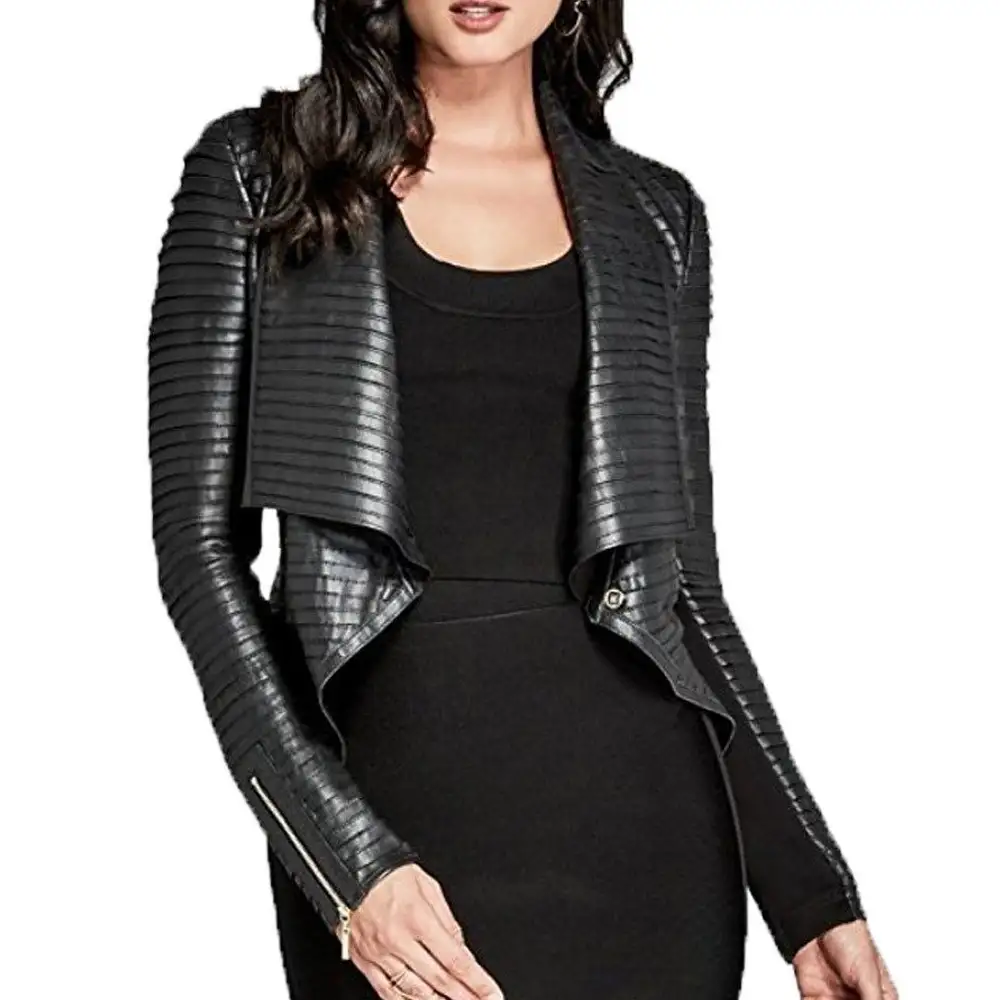 Women's TV Series Cheryl Blossom Black Leather Jacket Front View