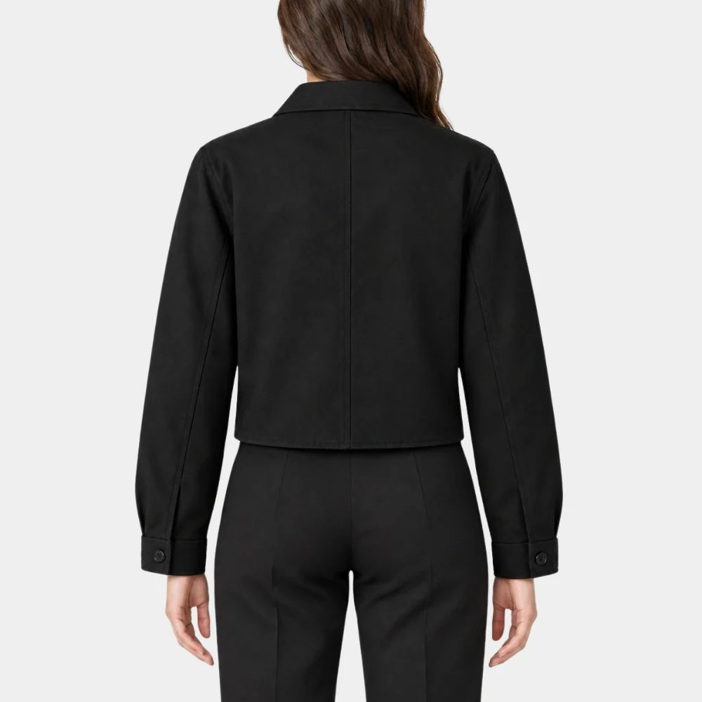 Coven Academy Black Jacket Back Women's Casual Black Cotton Jacket Back View