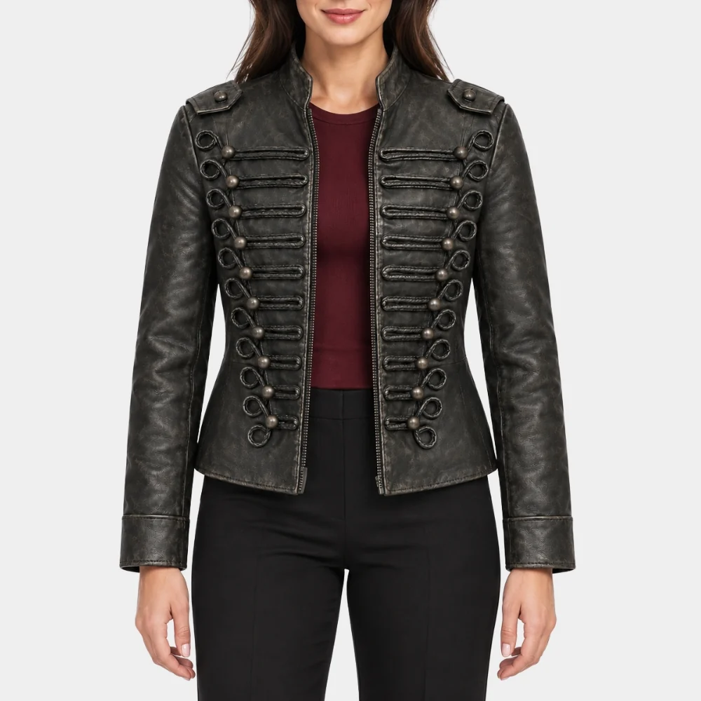 Women's Coven Academy Malina Weissman Leather Jacket Front View